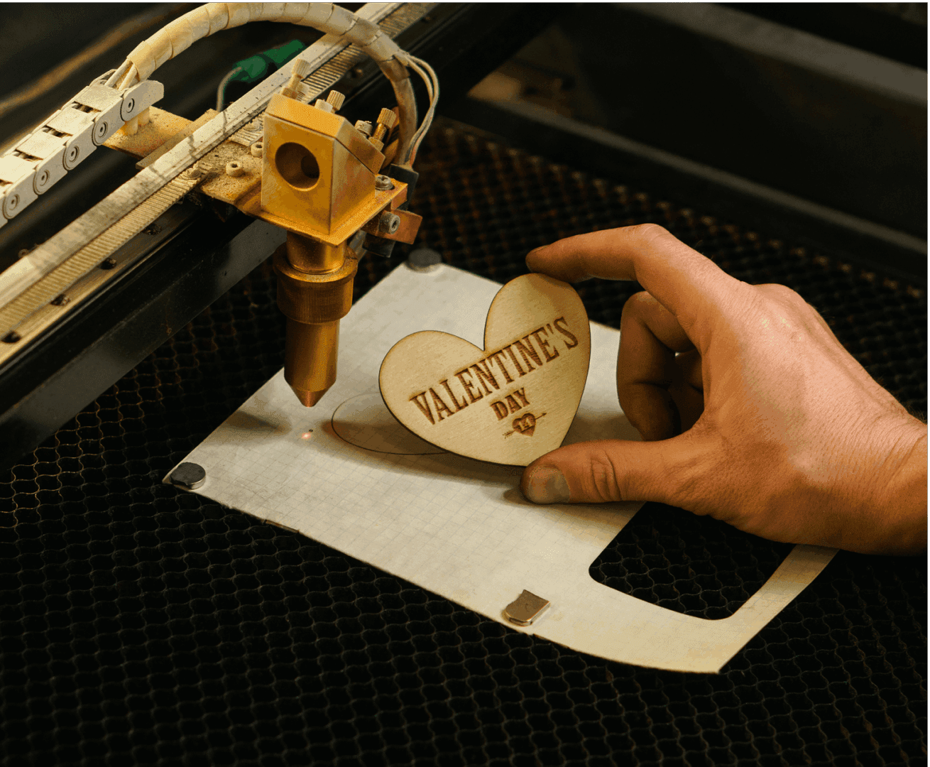 Laser engraving Valentine's Day heart
