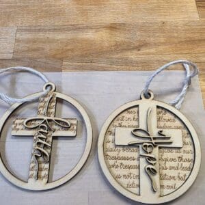 Wooden cross ornaments with words