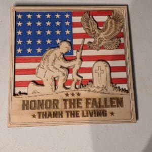 Patriotic tribute artwork with American flag