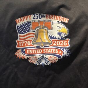 T-shirt celebrating USA's 250th birthday, 1776-2026.