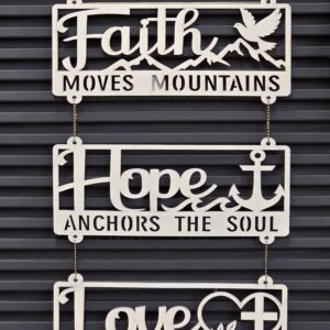 Faith, hope, love inspirational wall signs.